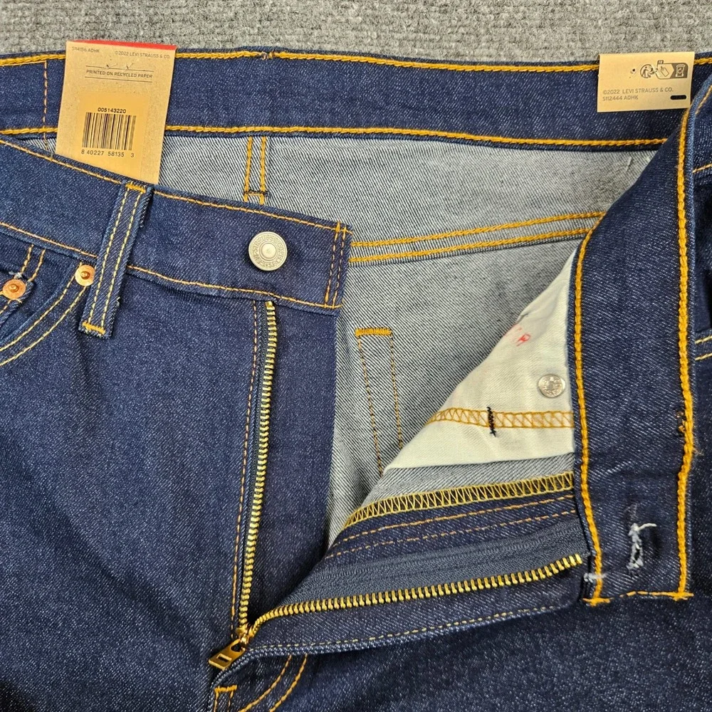 Levis 514 Straight Leg Stretch Jeans Mens 34x30 Indigo Blue Denim 00514-3220 NEW